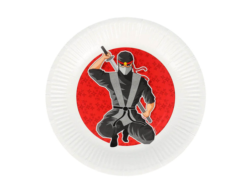 Talerzyki papierowe Ninja - 23 cm - 8 szt.