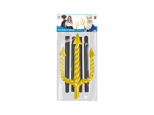 Składany złoty widły spiralne ze zwartym czarnym trzonkiem - 137 cm