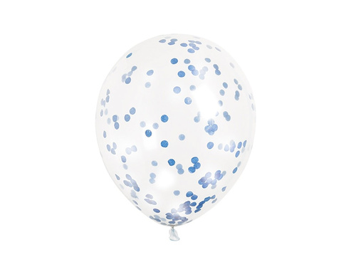 Balony przezroczyste z konfetti w środku - 30 cm - 6 szt.