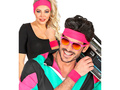 Opaski neonowe różowe Disco lata 80-te - 2 szt.