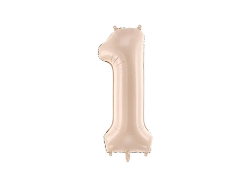 Number 1 Beige Foil Balloon - 72 cm - 1 pc