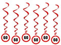 Dekoracja wisząca Zakaz na 60 urodziny - 6 szt.