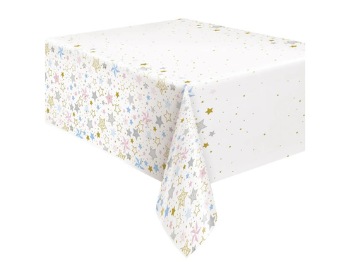 Birthday tablecloth Stars for Baby Shower - 137 x 213 cm - 1 pcs.