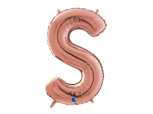 SuperShape Letter "S" Rose Gold Foil Balloon - 66 cm - 1 pc