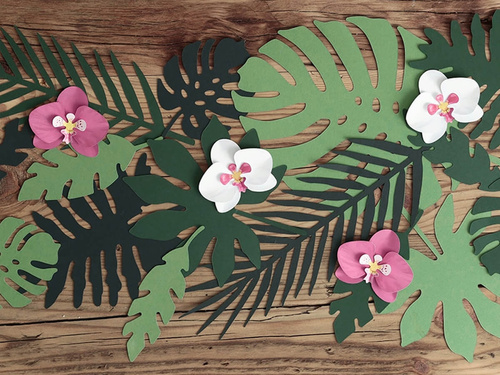 Dekoracje Aloha - Liście Tropikalne - 21 szt.