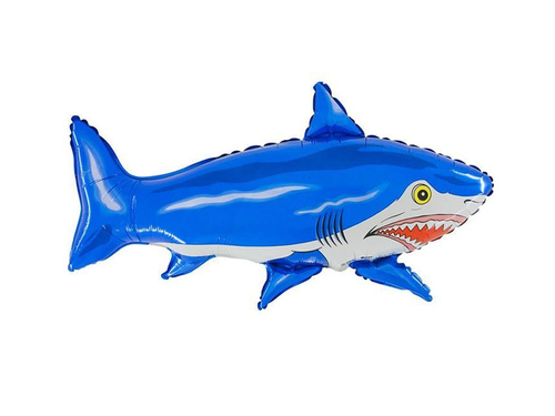 Balon foliowy Rekin niebieski - 79 cm - 1 szt.