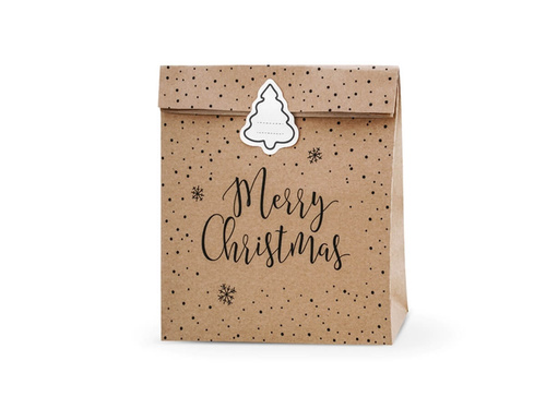 Merry Christmas gift bag, kraf - 3 pcs.