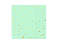 Mint napkins with gold stars - 33 cm - 10 pcs.