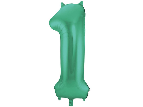 Number 1 Matte Green Foil Balloon - 86 cm - 1 pc