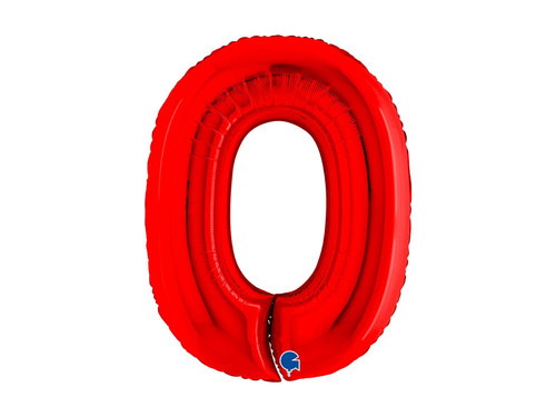 Balon foliowy cyfra 0 czerwony - 40" - 1 szt.
