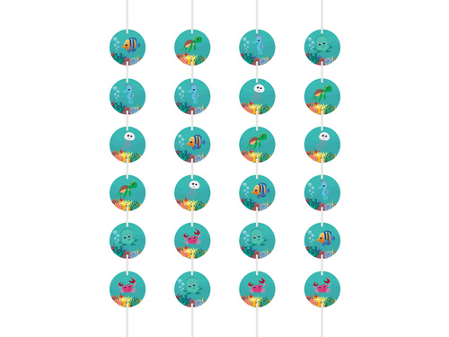 Dekoracja wisząca urodzinowa Podwodny Świat - 4 szt.