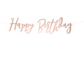 Rose gold banner with the inscription Happy Birthday - 62 cm - 1 pcs.