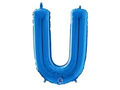 SuperShape Letter "U" Blue Foil Balloon - 66 cm - 1 pc