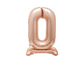 Balon foliowy stojący cyfra 0 różowe złoto - 76 cm - 1szt.