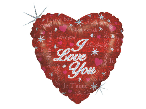 Balon foliowy serce I Love You - 18" - 1 szt.