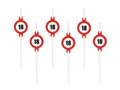 Birthday straws Sign of Prohibition for 18 - 6 pcs.