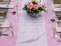 Decoration non-woven table runner - pink - 30 cm x 10 m - 1 pcs.