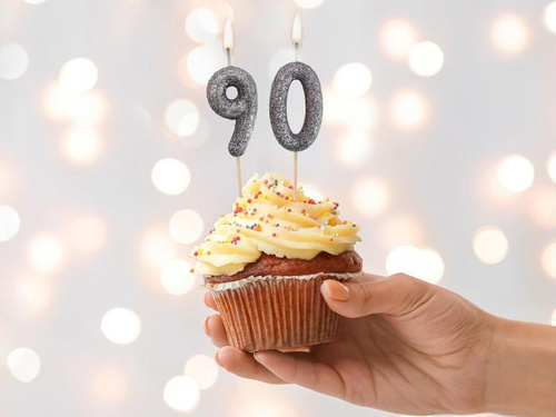 Glitter black Candle number 9 - 1 pc