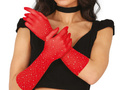 Mesh gloves with rhinestones - 30 cm