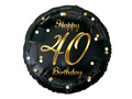 Balon foliowy na czterdziestkę ze złotym nadrukiem - 45 cm - 1 szt.