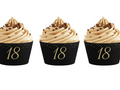 Sparkling cupcake liners for 18th birthday - 6 pcs.