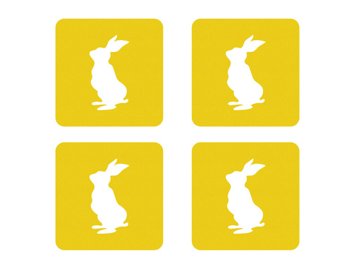 Podstawka kwadratowa pod kubek - Zajączek - 10 cm - 4 szt.