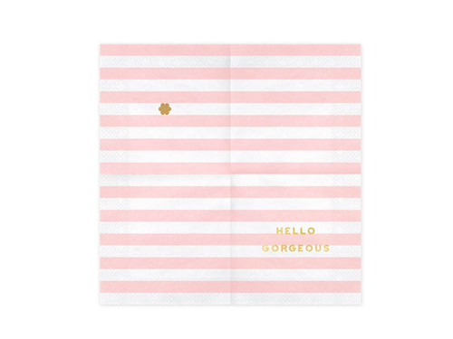 Hello Gorgeous pink striped napkins - 33 cm - 20 pcs.