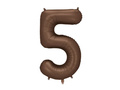 Balon foliowy brązowy cyfra 5 - 86 cm - 1 szt.
