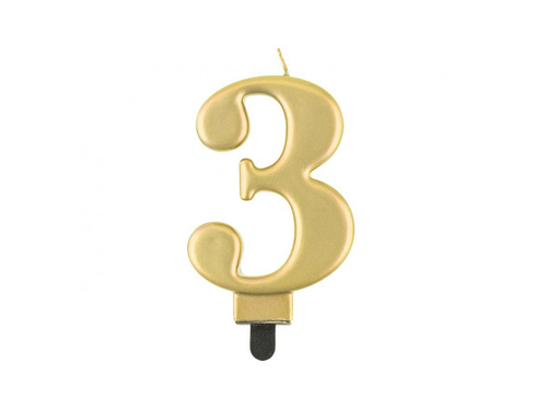 Gold Candle no 3 - 1 pc