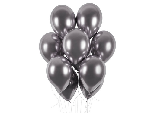 Shiny graphite latex balloons - 33 cm - 50 pcs.