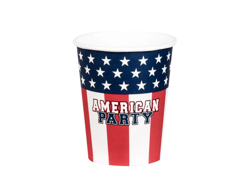 Kubeczki papierowe Flaga USA - 210 ml - 10 szt.