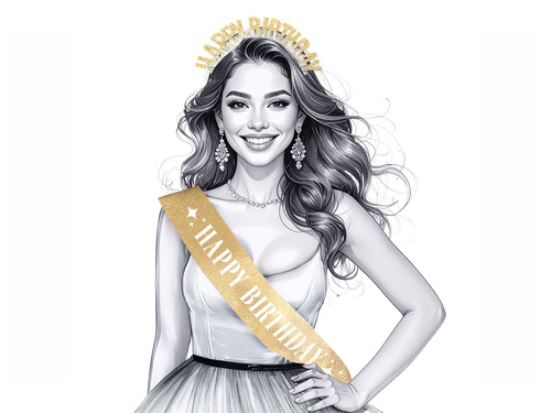 Zestaw urodzinowy - złoty - 1 op.