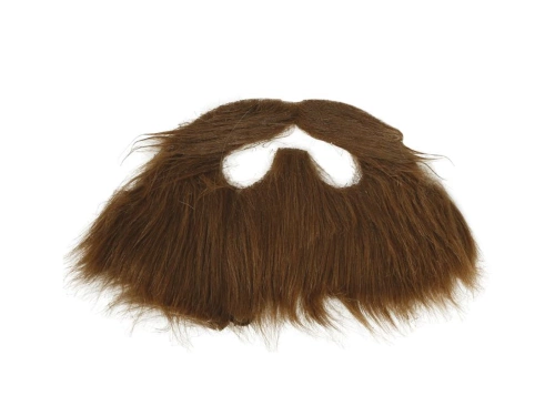 Brown beard and mustache with elastic gum