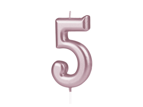 Rose gold number candle - 5 - five