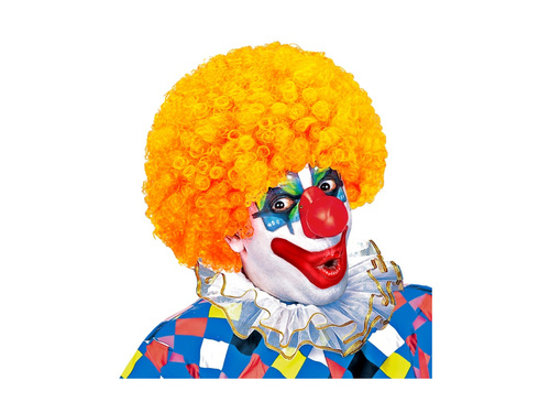 Kręcona peruka klauna pomarańczowa włosy afro