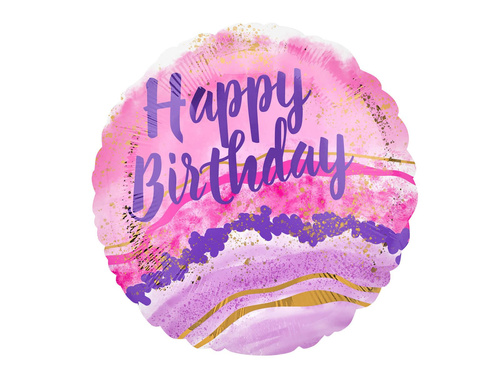 Happy Birthday Watercolor foil balloon - 43 cm - 1 pc.