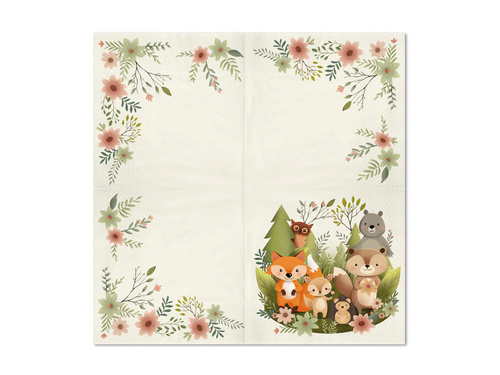 Birthday napkins Forest friends - 33 cm - 10 pcs.