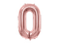 Foil balloon number 0 pink gold - 86 cm - 1 pc.