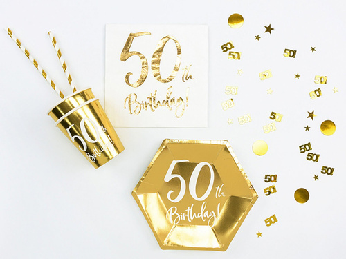 Metallic gold confetti 50 - 15 g.