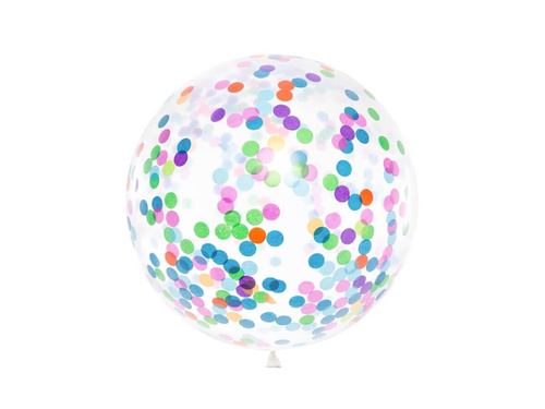 Transparent giant balloon 1 m in diameter with confetti