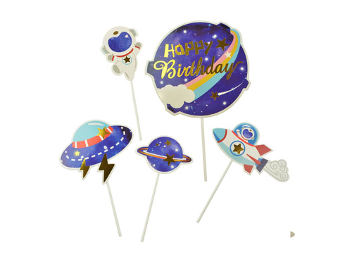 Cosmos cake toppers - 5 pcs.