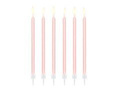 Birthday candles light pink - 14 cm - 12 pcs.
