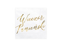 White napkins with gold inscription Ladies' Evening - 33 cm - 20 pcs.