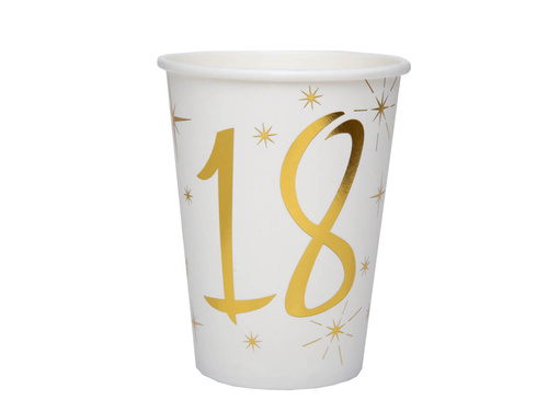 Kubeczki papierowe na osiemnaste urodziny 18tka - 10 szt.