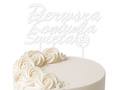 White plexiglass topper for First Holy Communion cake - 1 pc.