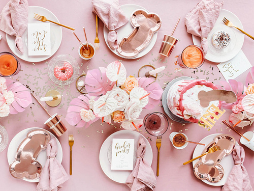 Plates Same penis forever pink gold - 26,5 cm - 6 pcs.