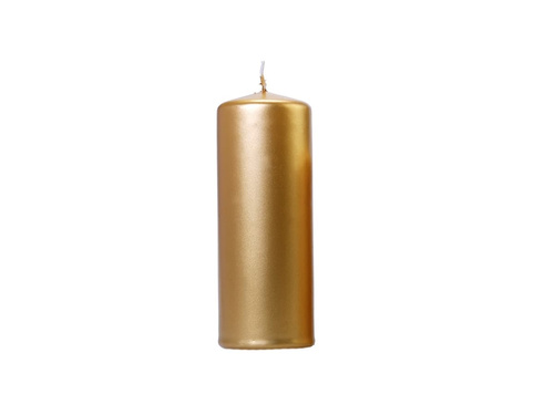 Pillar Candle, metallic, gold, 15 x 6cm, 6pcs