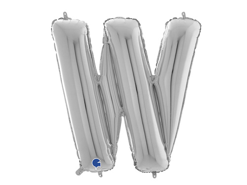 SuperShape Letter "W" Silver Foil Balloon - 66 cm - 1 pc
