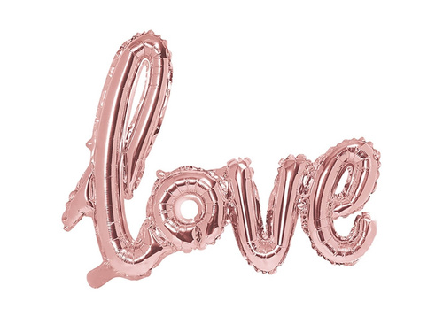 Foil balloon golden pink sign Love - 73 cm - 1 pc.
