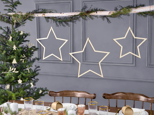 Wooden pendants Stars - 3 pcs.
